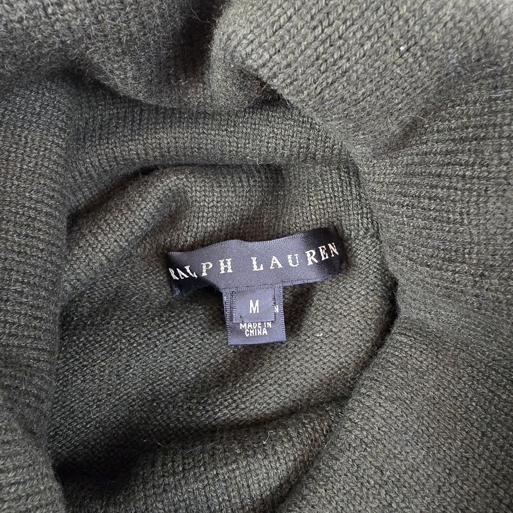 RALPH LAUREN Black Label Olive Green Turtleneck  Tunic Sweater  size M - Picture 3 of 7